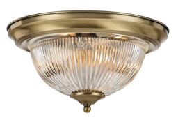 Happy Homewares Traditional IP44 Bathroom Ceiling Light With Stylish Glass Shade in Metallic Gold - thumbnail 2