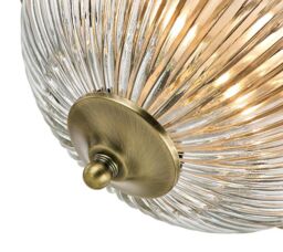Happy Homewares Traditional IP44 Bathroom Ceiling Light With Stylish Glass Shade in Metallic Gold - thumbnail 4