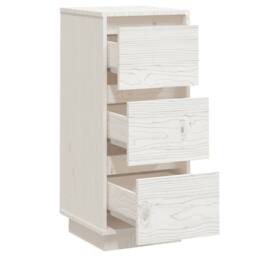 Berkfield Home Sideboards 2 pcs White 32x34x75 cm Solid Wood Pine - Size: 32 x 34 x 75 cm - thumbnail 6