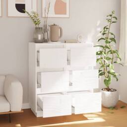 Berkfield Home Sideboards 2 pcs White 32x34x75 cm Solid Wood Pine - Size: 32 x 34 x 75 cm - thumbnail 3