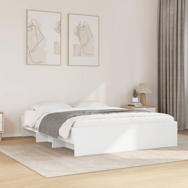 Berkfield Home Bed Frame without Mattress White 150x200 cm King Size Engineered Wood - image 1