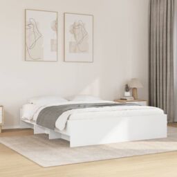 Berkfield Home Bed Frame without Mattress White 150x200 cm King Size Engineered Wood - thumbnail 1