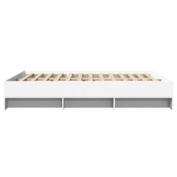 Berkfield Home Bed Frame without Mattress White 150x200 cm King Size Engineered Wood - thumbnail 6