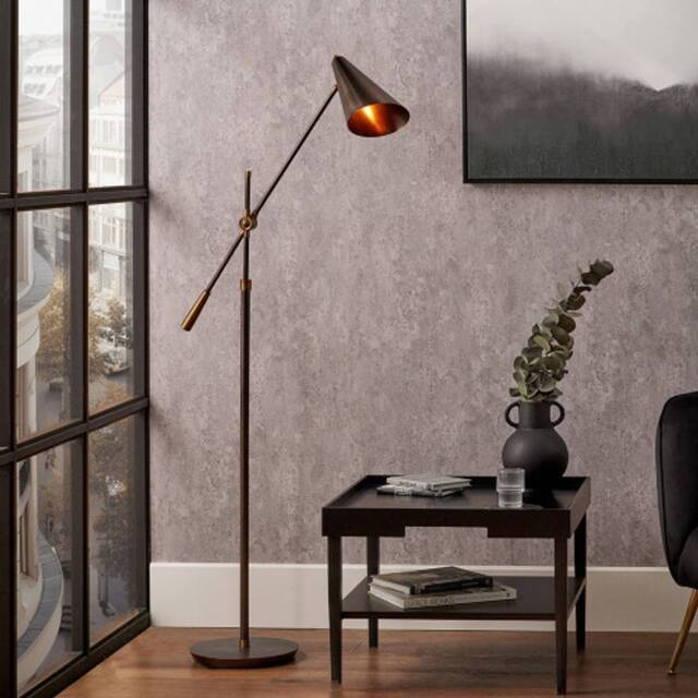 Ruma Antique Bronze & Antique Brass Adjustable Task Floor Lamp - image 1