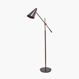 Ruma Antique Bronze & Antique Brass Adjustable Task Floor Lamp - thumbnail 2
