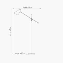 Ruma Antique Bronze & Antique Brass Adjustable Task Floor Lamp - thumbnail 6