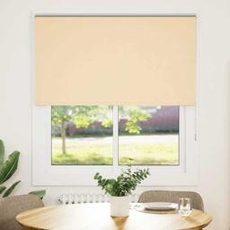 Berkfield Home Roller Blind Blackout Beige 120x150 cm Fabric Width 116.6 cm Polyester - thumbnail 2