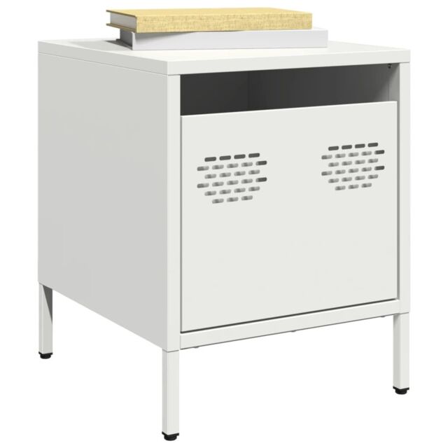 Berkfield Home Bedside Cabinets¬†2 pcs White 35x39x43.5 cm Steel - image 1