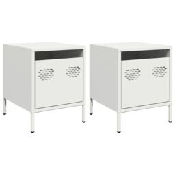 Berkfield Home Bedside Cabinets¬†2 pcs White 35x39x43.5 cm Steel - thumbnail 2