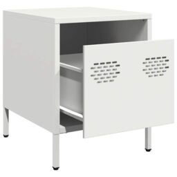 Berkfield Home Bedside Cabinets¬†2 pcs White 35x39x43.5 cm Steel - thumbnail 4