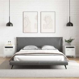 Berkfield Home Bedside Cabinets¬†2 pcs White 35x39x43.5 cm Steel - thumbnail 3