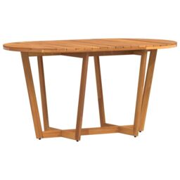 Berkfield Home Garden Dining Table Oval 150x90x75 cm Solid Wood Acacia in Brown - Size: 150 x 90 x 75 cm - thumbnail 2