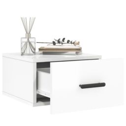 Berkfield Home Wall-mounted Bedside Cabinets 2 pcs High Gloss White 35x35x20 cm - Size: 35 x 35 x 20 cm - thumbnail 4