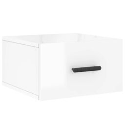 Berkfield Home Wall-mounted Bedside Cabinets 2 pcs High Gloss White 35x35x20 cm - Size: 35 x 35 x 20 cm - thumbnail 5