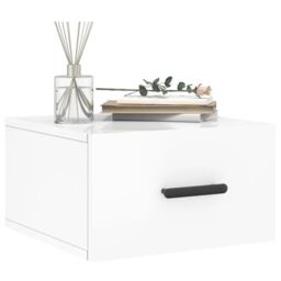Berkfield Home Wall-mounted Bedside Cabinets 2 pcs High Gloss White 35x35x20 cm - Size: 35 x 35 x 20 cm - thumbnail 3