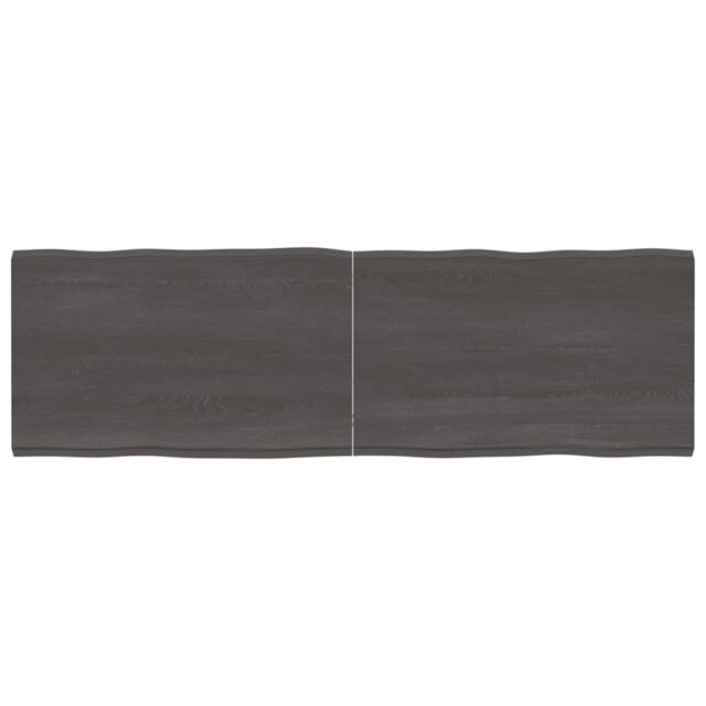 Berkfield Home Table Top Dark Grey 160x50x(2-4) cm Treated Solid Wood Live Edge in Brown - image 1