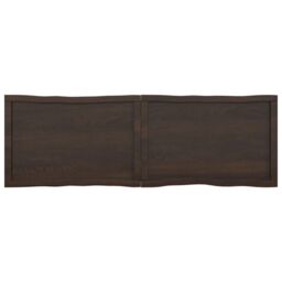 Berkfield Home Table Top Dark Grey 160x50x(2-4) cm Treated Solid Wood Live Edge in Brown - thumbnail 3