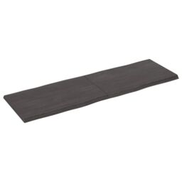 Berkfield Home Table Top Dark Grey 160x50x(2-4) cm Treated Solid Wood Live Edge in Brown - thumbnail 2