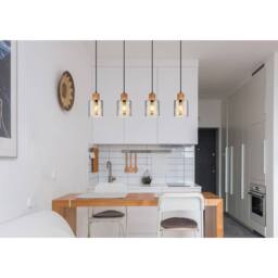 Netlighting Aleidis Bar Pendant Ceiling Light Matt Black Smoke Glass Shade 4x E27 - thumbnail 5