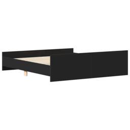 Berkfield Home Durable Bed Frame with Headboard & Footboard Black 200x200 cm - thumbnail 7