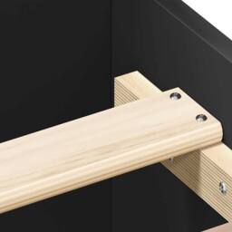 Berkfield Home Durable Bed Frame with Headboard & Footboard Black 200x200 cm - thumbnail 8