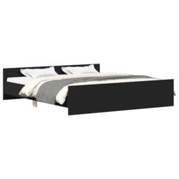 Berkfield Home Durable Bed Frame with Headboard & Footboard Black 200x200 cm - thumbnail 3