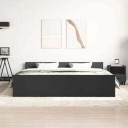 Berkfield Home Durable Bed Frame with Headboard & Footboard Black 200x200 cm