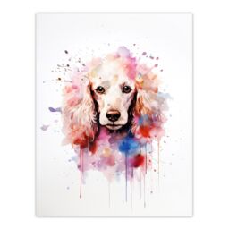 "Artery8 Wall Art Print Poodle Lovers Gift Watercolour Pet Portrait Painting Artwork Poster - Size: W18"" x H24""" - thumbnail 1