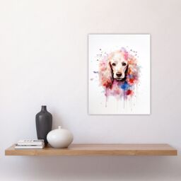"Artery8 Wall Art Print Poodle Lovers Gift Watercolour Pet Portrait Painting Artwork Poster - Size: W18"" x H24""" - thumbnail 4