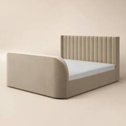 Flair Fallon TV Side Lift Ottoman Bed Beige Velvet - Size: Super King - thumbnail 5