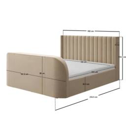 Flair Fallon TV Side Lift Ottoman Bed Beige Velvet - Size: Super King - thumbnail 7