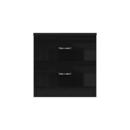 NESTLUNE Black High Gloss 2 Drawer Bedside Cabinet Table - Size: 100 cm x 15 cm - thumbnail 3