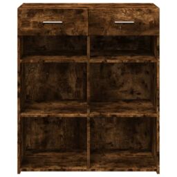 Berkfield Home Sideboard Smoked Oak 80x42.5x93 cm Engineered Wood in Brown - thumbnail 4