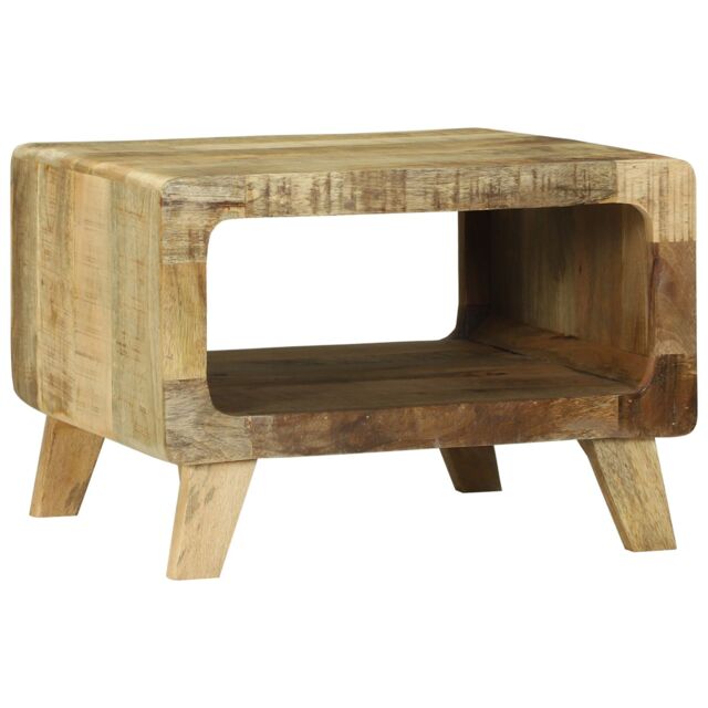 Berkfield Home Coffee Table 50x50x35 cm Solid Rough Wood Mango in Brown - Size: 50 x 50 x 35 cm - image 1