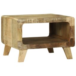 Berkfield Home Coffee Table 50x50x35 cm Solid Rough Wood Mango in Brown - Size: 50 x 50 x 35 cm - thumbnail 1