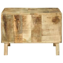 Berkfield Home Coffee Table 50x50x35 cm Solid Rough Wood Mango in Brown - Size: 50 x 50 x 35 cm - thumbnail 4