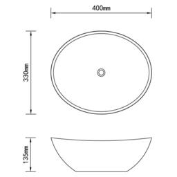 Berkfield Home Ceramic Basin 40x33 cm Oval White - thumbnail 6