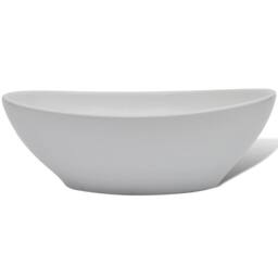 Berkfield Home Ceramic Basin 40x33 cm Oval White - thumbnail 5