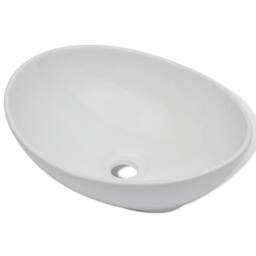 Berkfield Home Ceramic Basin 40x33 cm Oval White - thumbnail 4