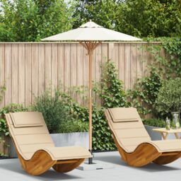Berkfield Home Garden Parasol Cream White 150x210 cm Bamboo - thumbnail 1