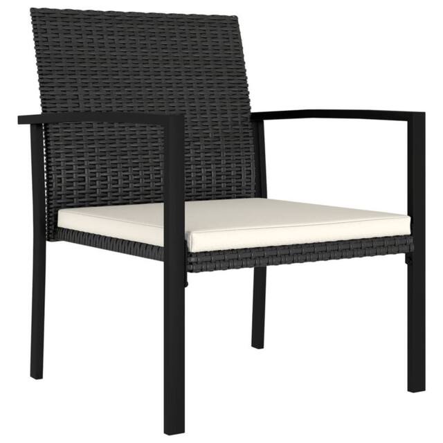 Berkfield Home Garden Dining Chairs 4 pcs Poly Rattan Black - image 1