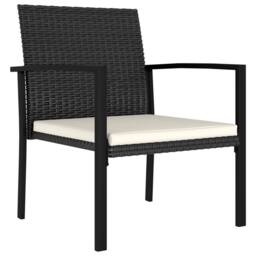 Berkfield Home Garden Dining Chairs 4 pcs Poly Rattan Black - thumbnail 1