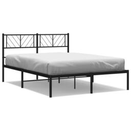 Berkfield Home Metal Bed Frame with Headboard Black 140x200 cm