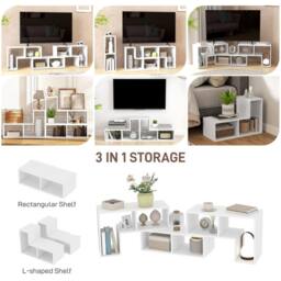 Wyld Haus Tota Modular TV Stand 134 - 180cm White Wood Effect - thumbnail 4