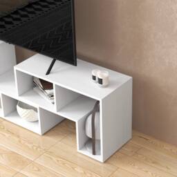 Wyld Haus Tota Modular TV Stand 134 - 180cm White Wood Effect - thumbnail 7