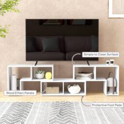 Wyld Haus Tota Modular TV Stand 134 - 180cm White Wood Effect - thumbnail 5