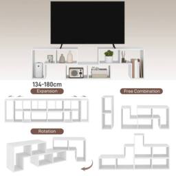 Wyld Haus Tota Modular TV Stand 134 - 180cm White Wood Effect - thumbnail 3