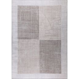 Livabliss Lustro-Modern Grey Beige Off-White Graphic Living Dining Bedroom Rug - Size: 200 cm x 275 cm - thumbnail 2