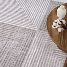 Livabliss Lustro-Modern Grey Beige Off-White Graphic Living Dining Bedroom Rug - Size: 200 cm x 275 cm - thumbnail 6