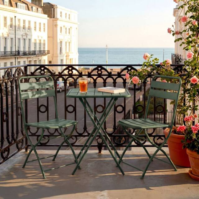 Artemis Home Colourways Vibrant Folding Patio or Balcony Set in Green - image 1